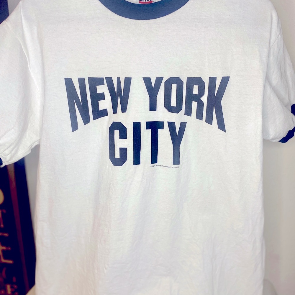 Vintage Style Ringer Shirt with “New York City” Logo